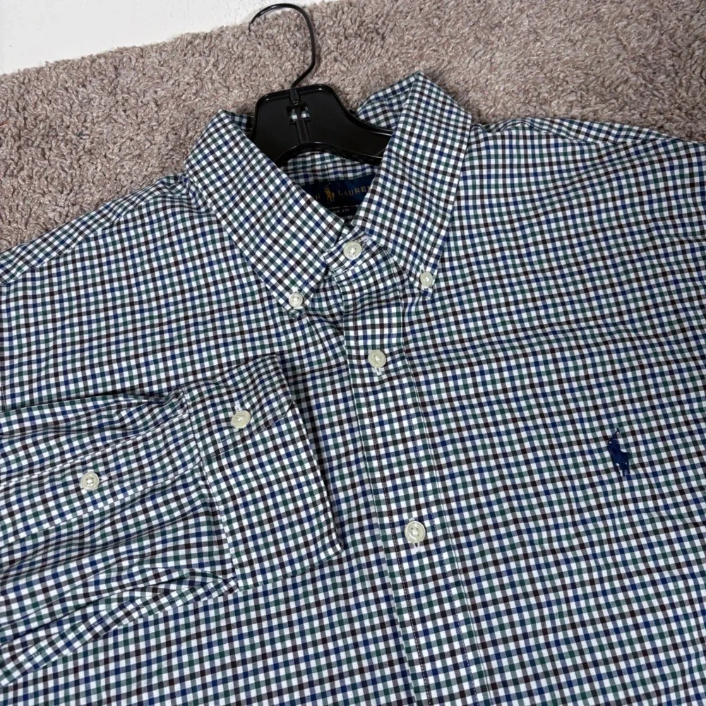 Ralph Lauren Mens XL Classic Fit Gingham Check Button Down Shirt Preppy
